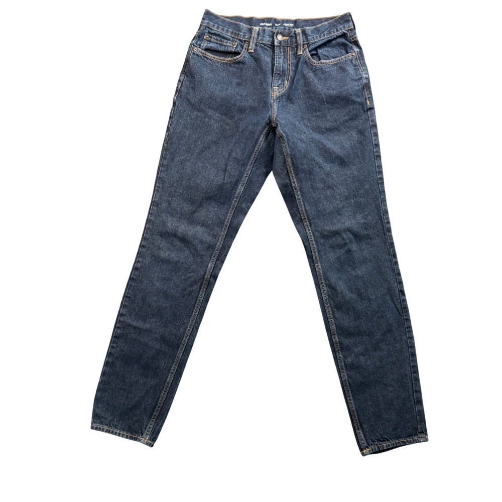 Old Navy Athletic Taper Jeans Mens 32x34 (32x36) Dark Wash Built-In Tough Cotton